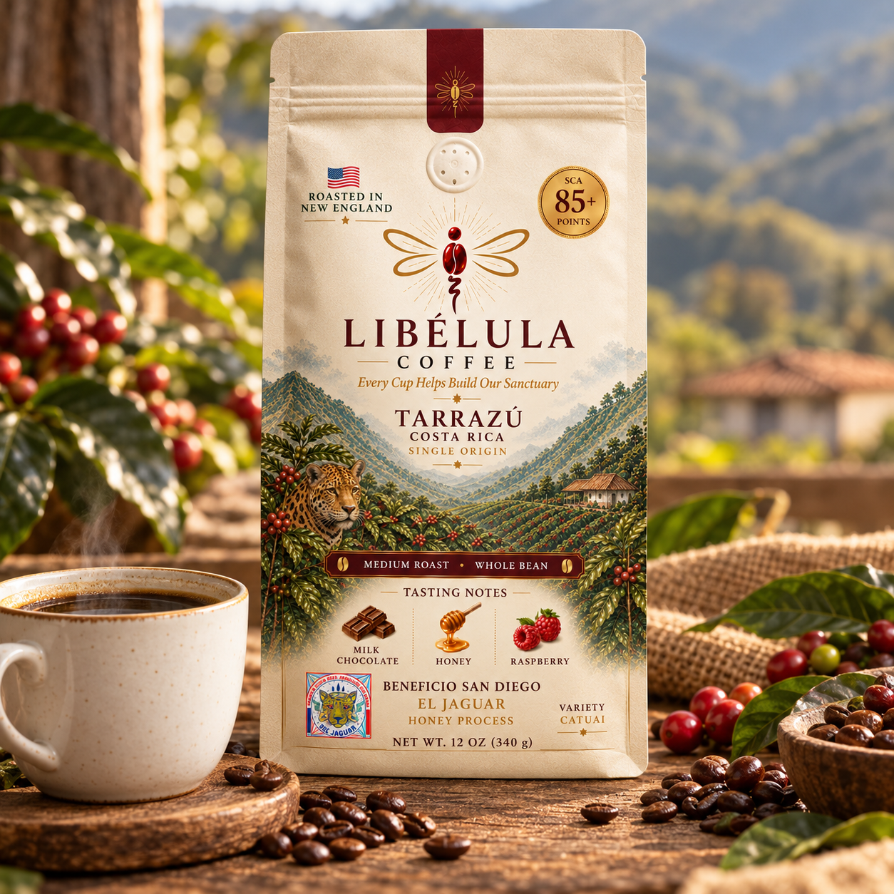 Libélula Coffee — Costa Rica Tarrazú San Diego Jaguar Honey | Medium Roast